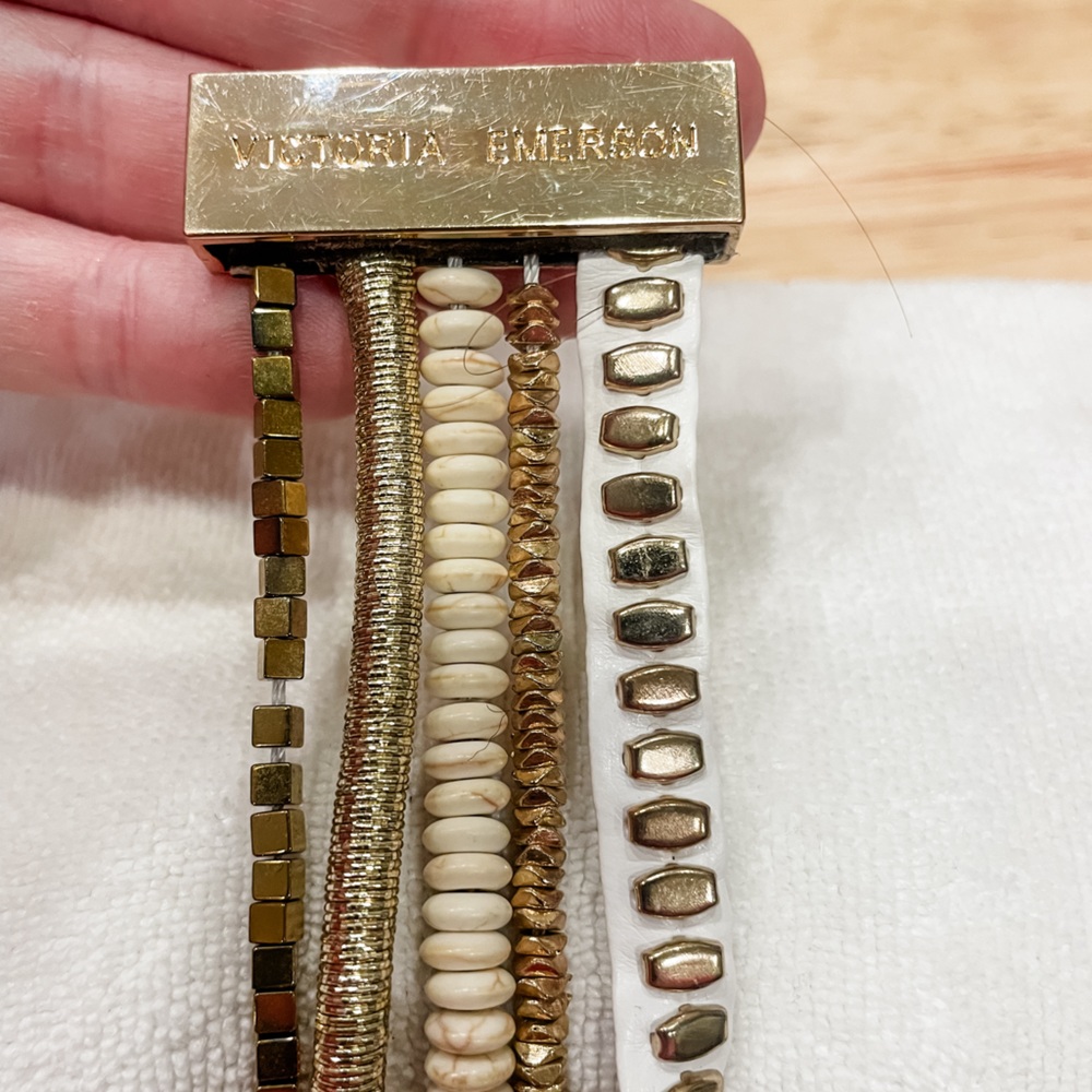 Victoria Emerson boho cuff size large, gold hardware
